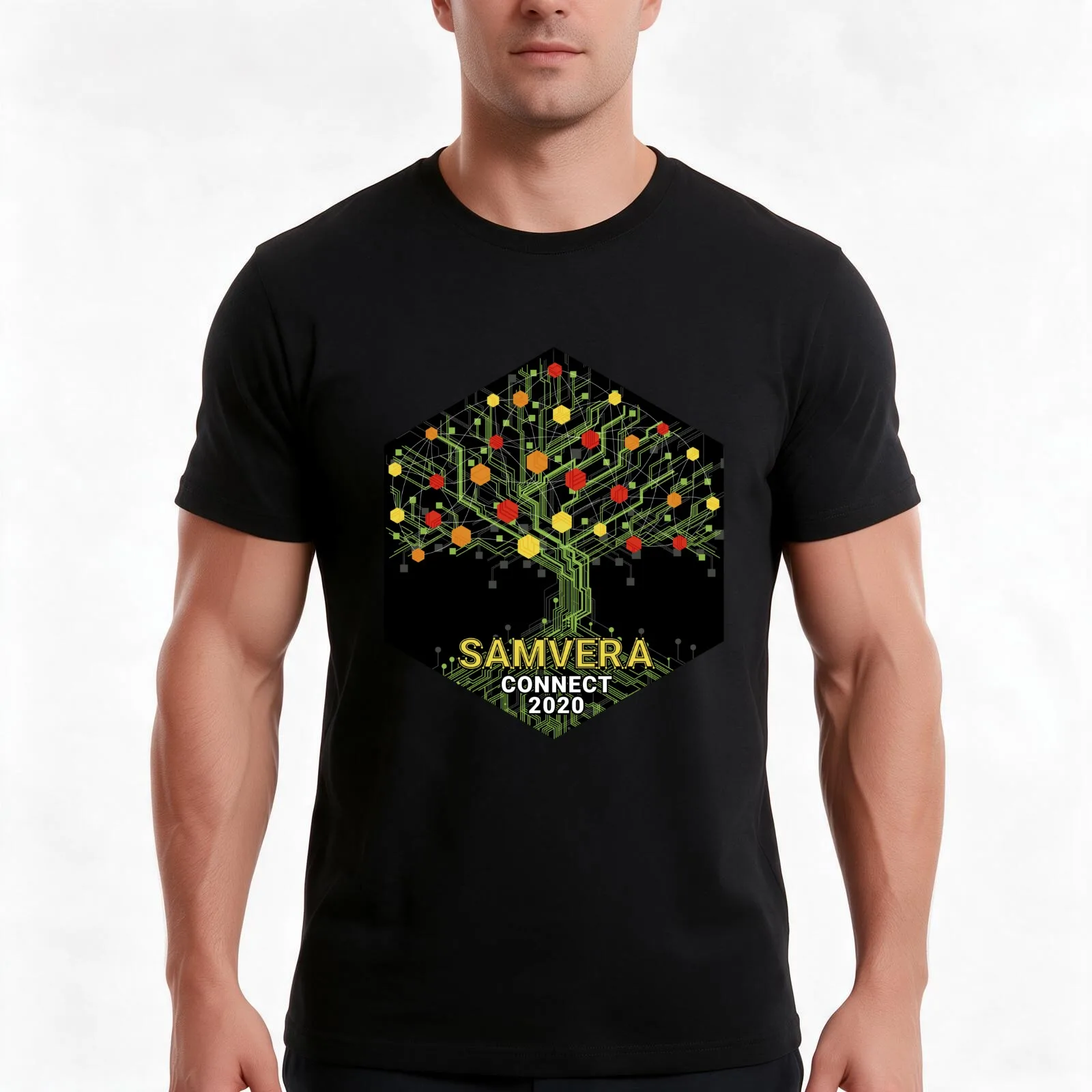 Samvera Connect 2020 T-Shirt, Summer Casual Cotton Tee, Oversized Streetwear Tops, Vintage Graphic Print, Loose Fit Short Sleeve