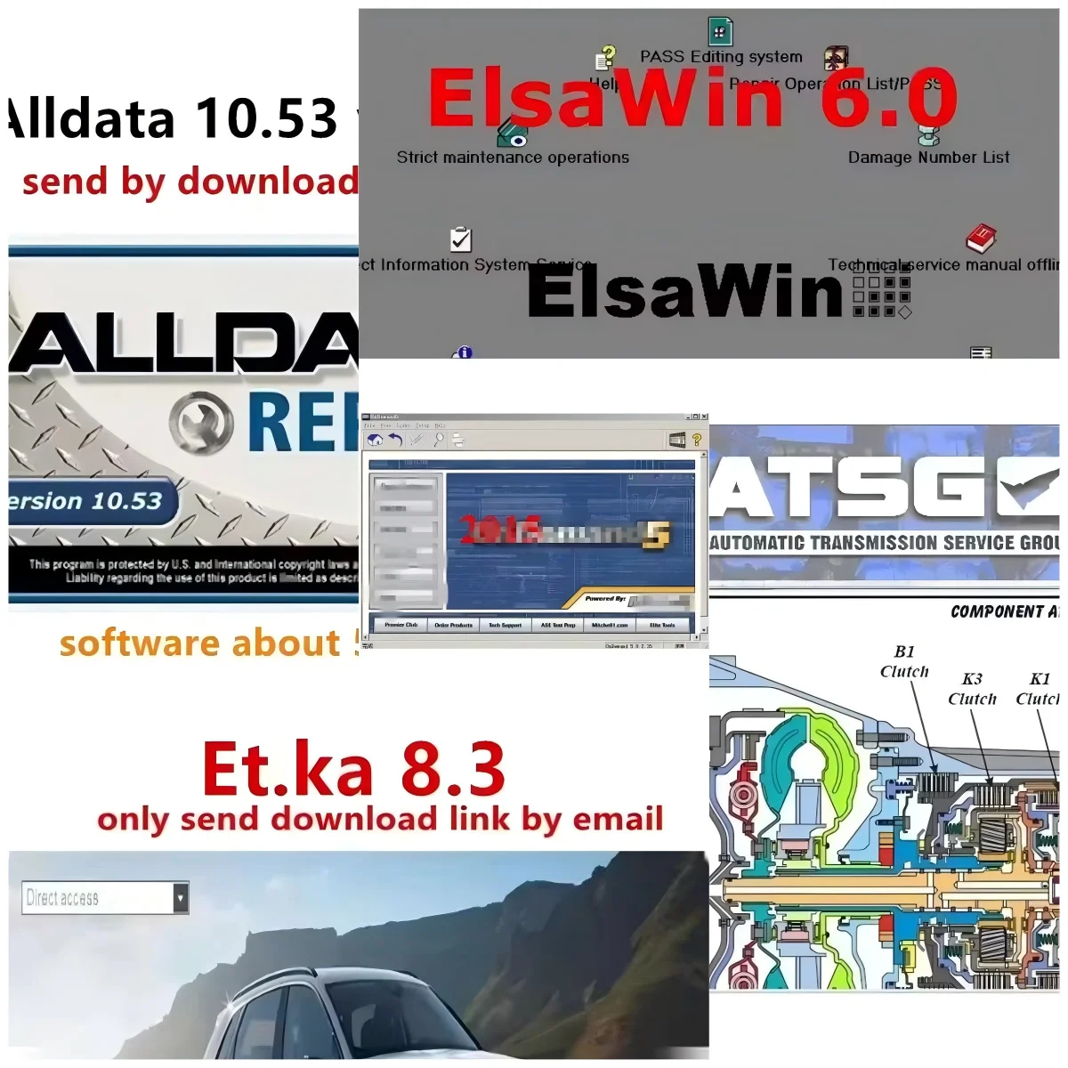 Alldata 10.53 MIT Chell 2015 Elsawin 6.0 ETKA 8.3 ATSG 2017 Software 2025 النسخة الجديدة أداة تشخيص إصلاح السيارات 2025 HOT