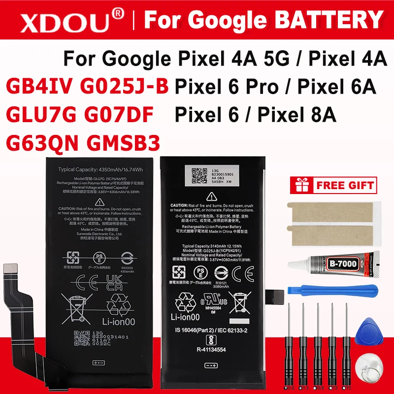 Baterías nuevas GB4IV G025J-B G63QN GMSB3 GLU7G G07DF para teléfonos móviles HTC Google Pixel 4A 5G Pixel 6 Pro 6A Pixel 8A