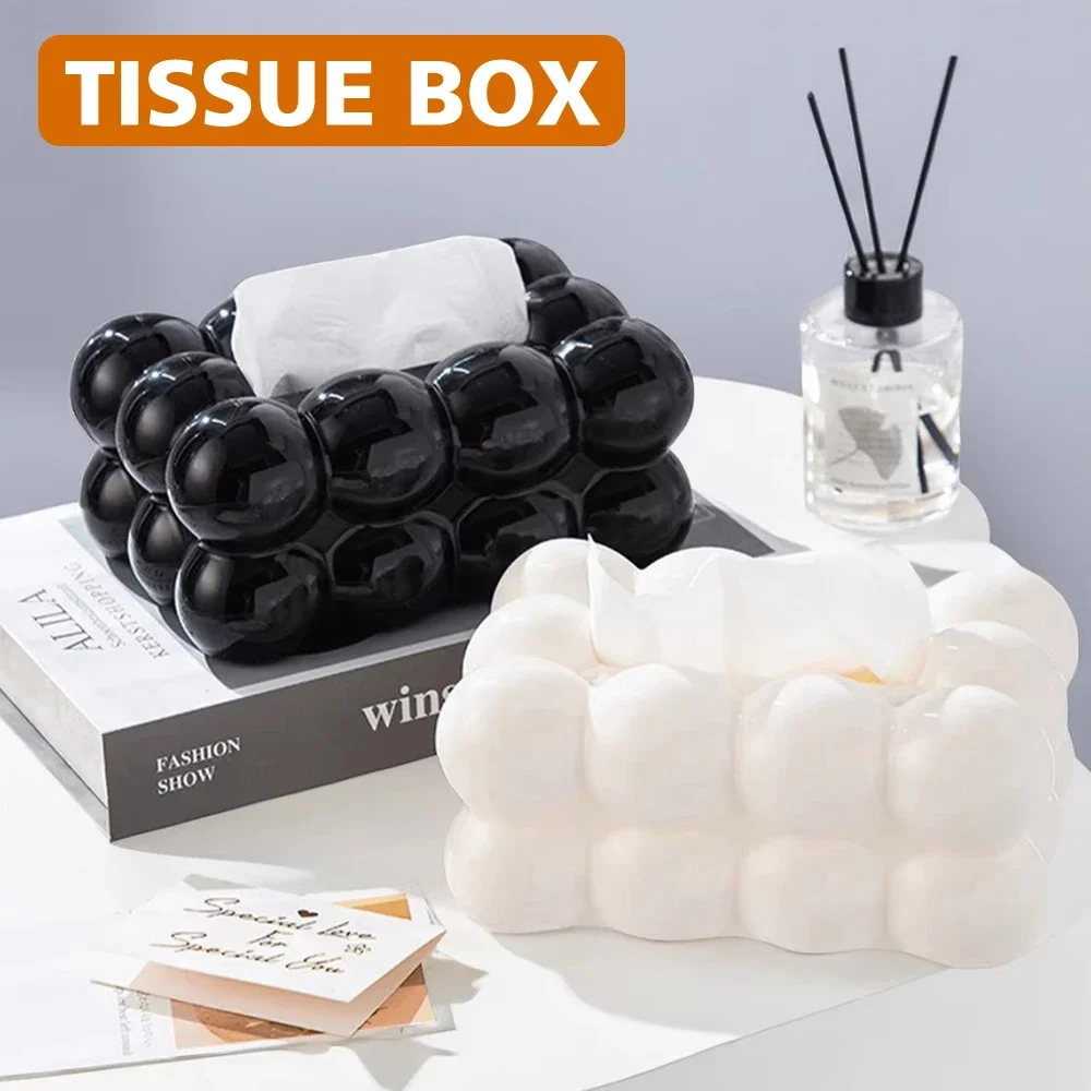 Tissue Box Cloud Design Living Room Coffee Table Towel Dispenser Desktop Paper Storage Holder Kitchen Decor Car Tissue Organizer