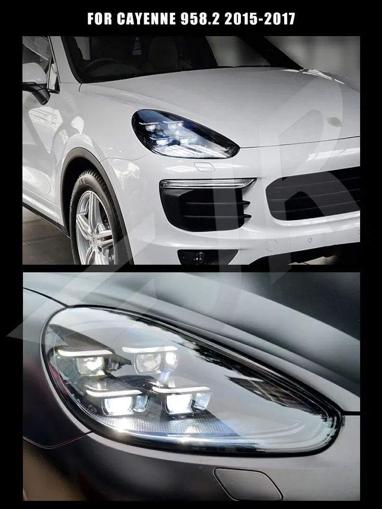 LED Matrix Headlights Assembly For Porsche Cayenne 958 2011-2018 958.1 958.2 Upgrade 2024 Front Head Lights Car Lamp Accessory