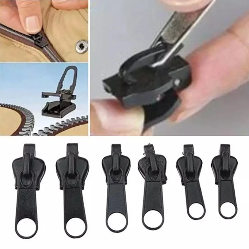 6 pçs/lote zíper instantâneo universal kit de reparo do zíper correção instantânea substituição zip slider dentes resgate costura diy suprimentos