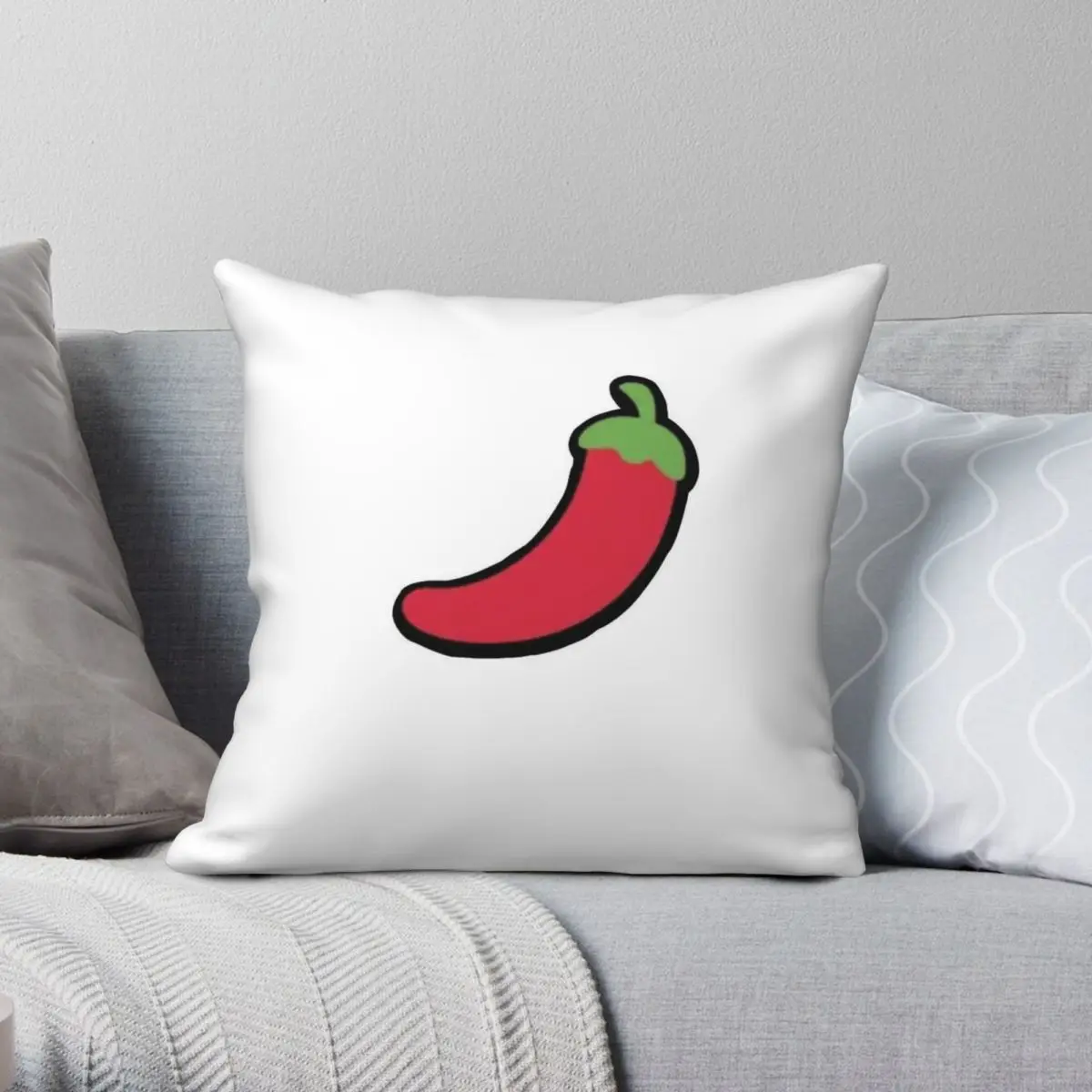 Super Auto Pets Chili Square Pillowcase Polyester Linen Velvet Pattern Zip Decorative Throw Pillow Case Home Cushion Cover 45x45