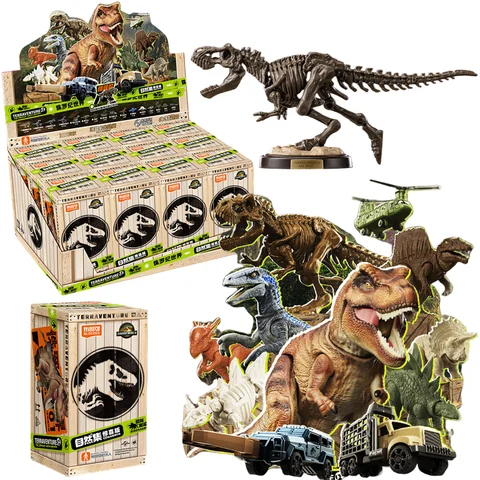 Original BLOKEES Jurassic World Indominus Rex Tyrannosaurus Anime Figure Model Building Block Blind Box Toys Kids Birthday Gifts