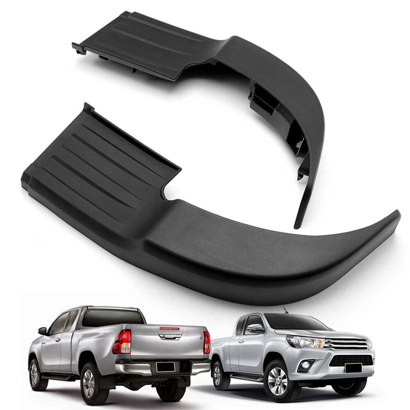 4X Rear Bumper Step Plate Black For Toyota Hilux Revo Rocco 2015 -2019