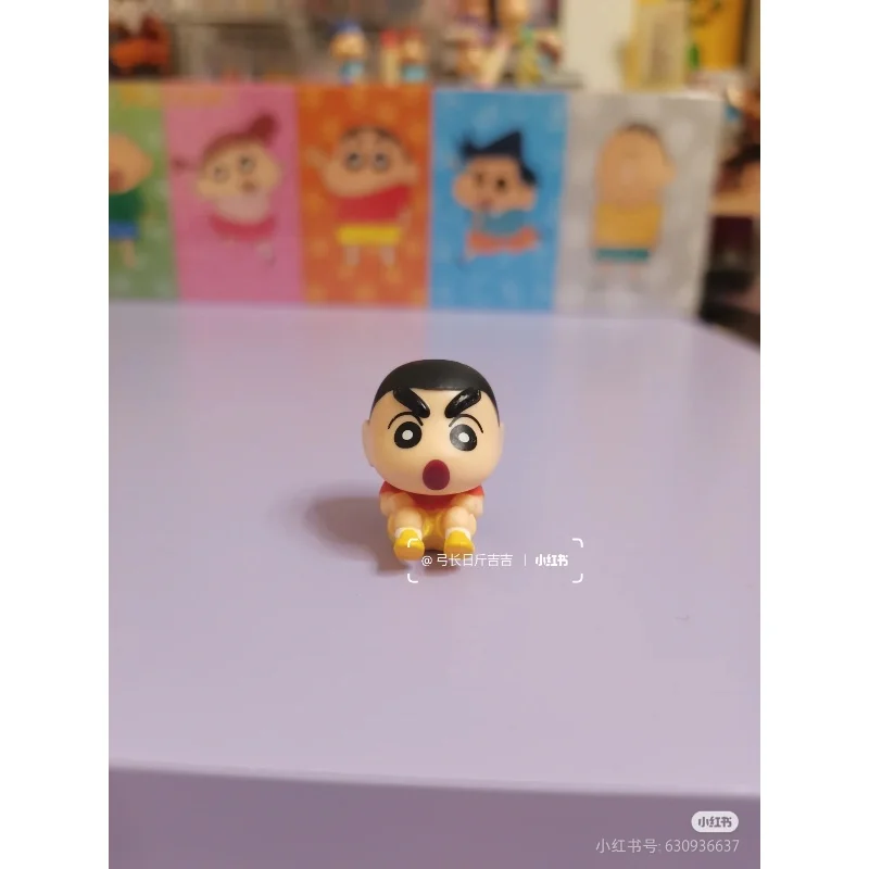 بانداي الأصلي غاشابون تلوين شين تشان نيني بعقب المشي سلسلة شخصيات أنيمي مجموعة صغيرة اللعب مهرجان هدايا الأطفال #6