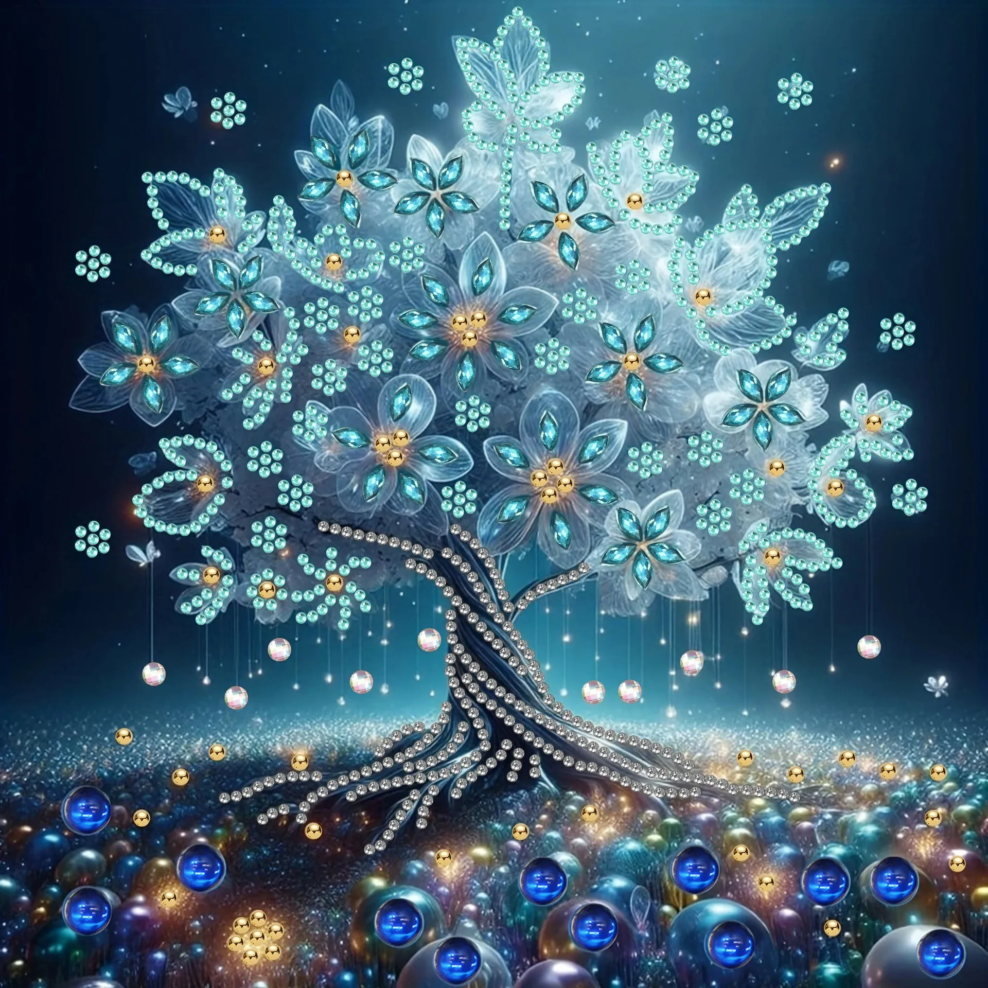 

Tree Landscape Special Shaped Diamond Painting Kit Table Top Diamond Painting Ornament Kits Home Decoration