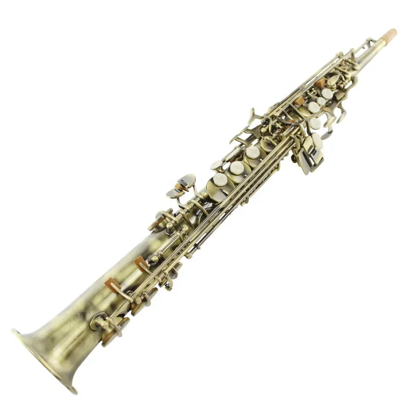 Professional B-flat All-in-one Pipe Bronze Soprano Saxophone Instrument