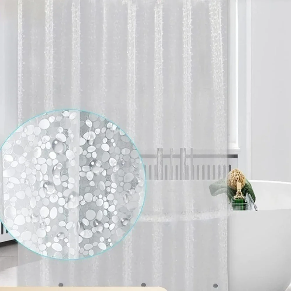 

Modern Simplicity Themed 3D PEVA Transparent Waterproof Shower Curtain with Magnet and Stainless Steel Buckle