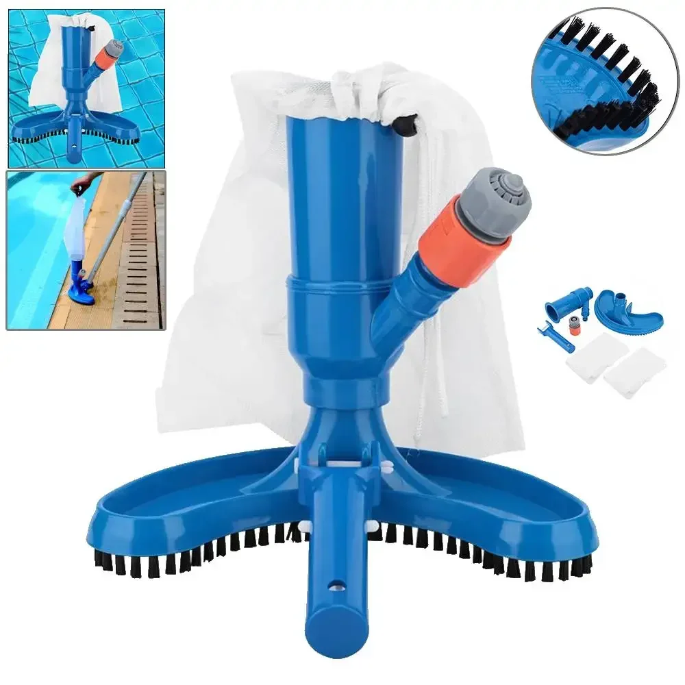 

Swimming Pool Vacuum Cleaner Pool Brush Cleaning Tools for Pond Fountain Suction Head Outdoor Spa Cleaner Brush with Handle Bags