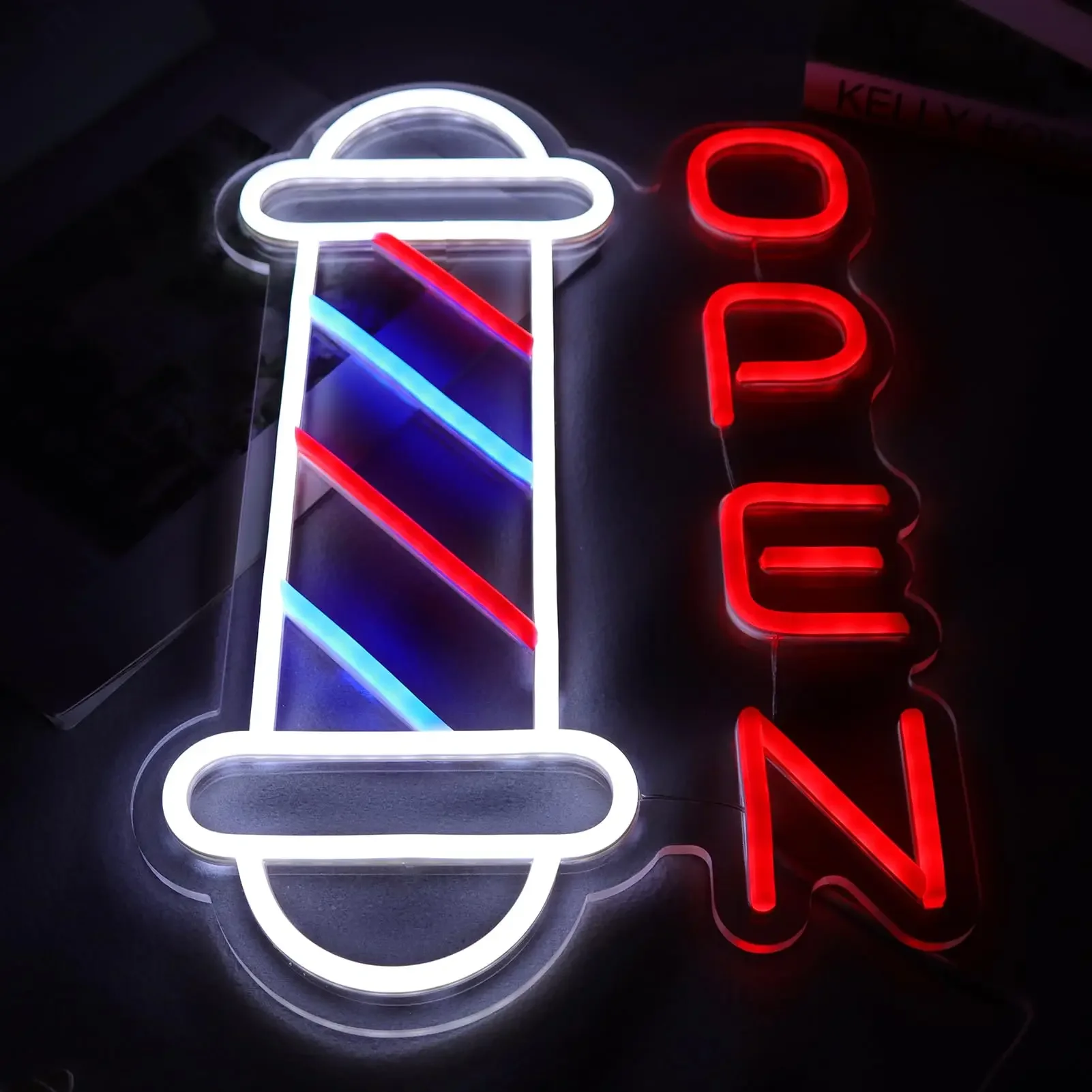 Imagem -02 - Cabeleireiro e Barbearia Sinais de Neon para Wall Decor Quarto Led Signs Adequado para Barbearias Hair Salon Art Presente Original