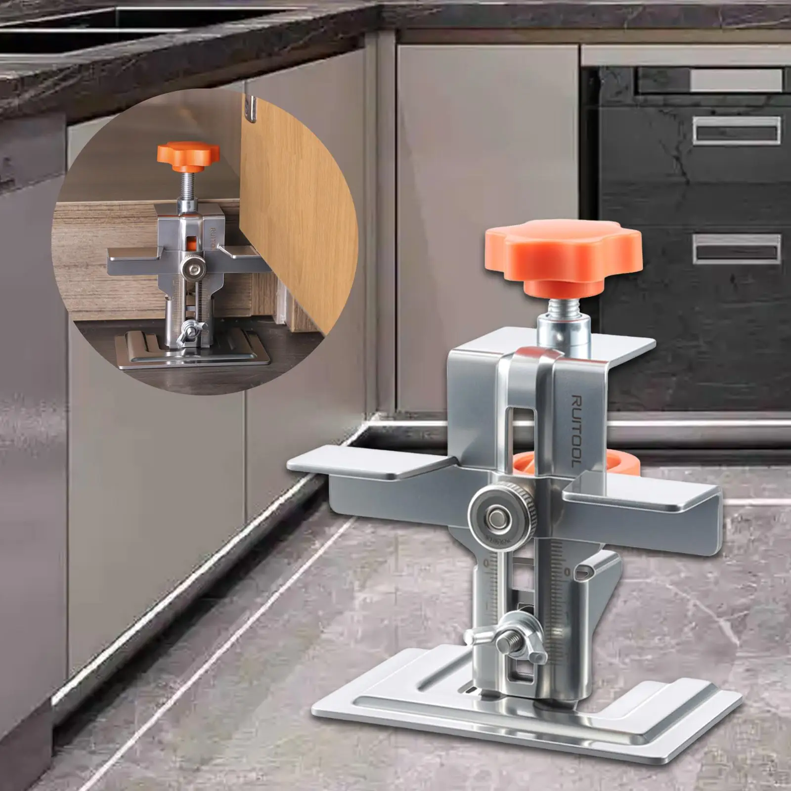 Stainless Steel Cabinet Door Locator Jig 3.3-3.9inch Adjustable