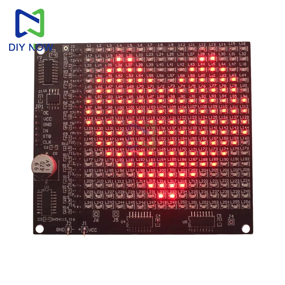 Electronic LED Display Kit 64LED/256LED Red LED Dot Matrix Display Kit - SMD Components Soldering Practice Board DIY Kit