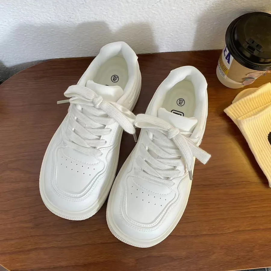 Niedliche Katzenpfoten-Absatz-Print-Plateau-Skate-Sneaker für Damen, blaue Kunstleder-Schnürschuhe, lässige, einfarbige Board-Schuhe für Teenager. – Detail 11