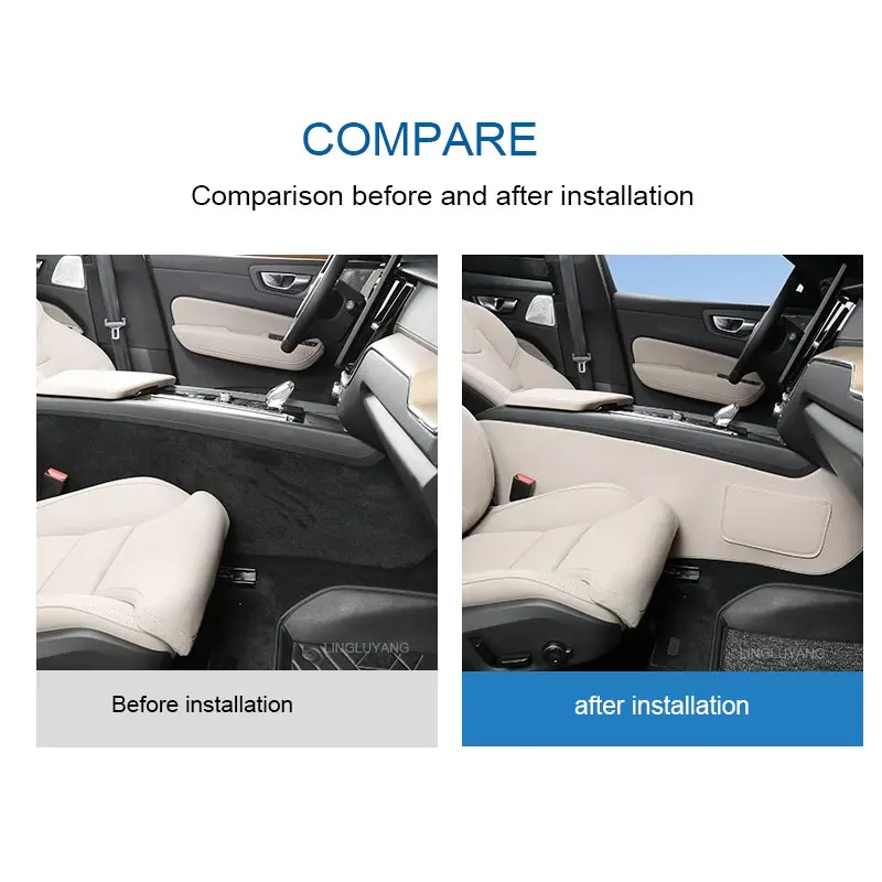 لوحة الحماية الداخلية لفولفو XC60 S90 XC40 XC90 S60 V60 C40 EX40 V90 وحدة التحكم المركزية المضادة للركلة على كلا الجانبين