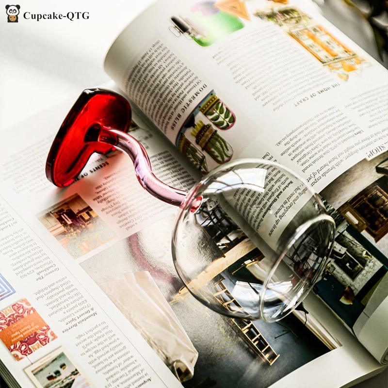 300ml Heart Bottom Glass Goblet Mug Champagne Red Wine Glass Cup Borosilicate Heat-resista Glass Cocktail Glass Mug
