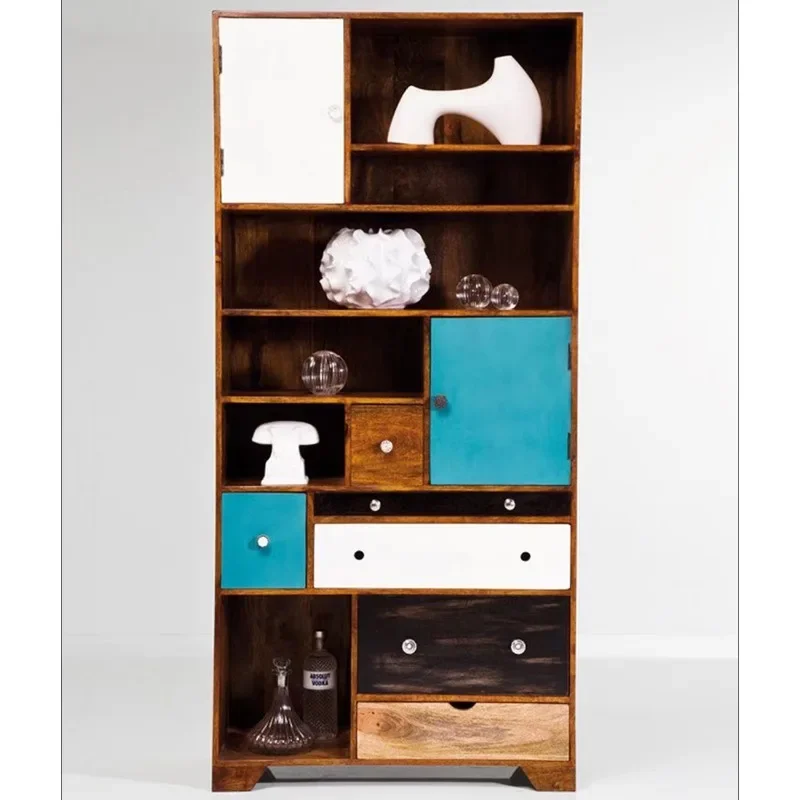 

Wooden bookcase storage shelves, drawers and doors with living room, office, bedroom and study space