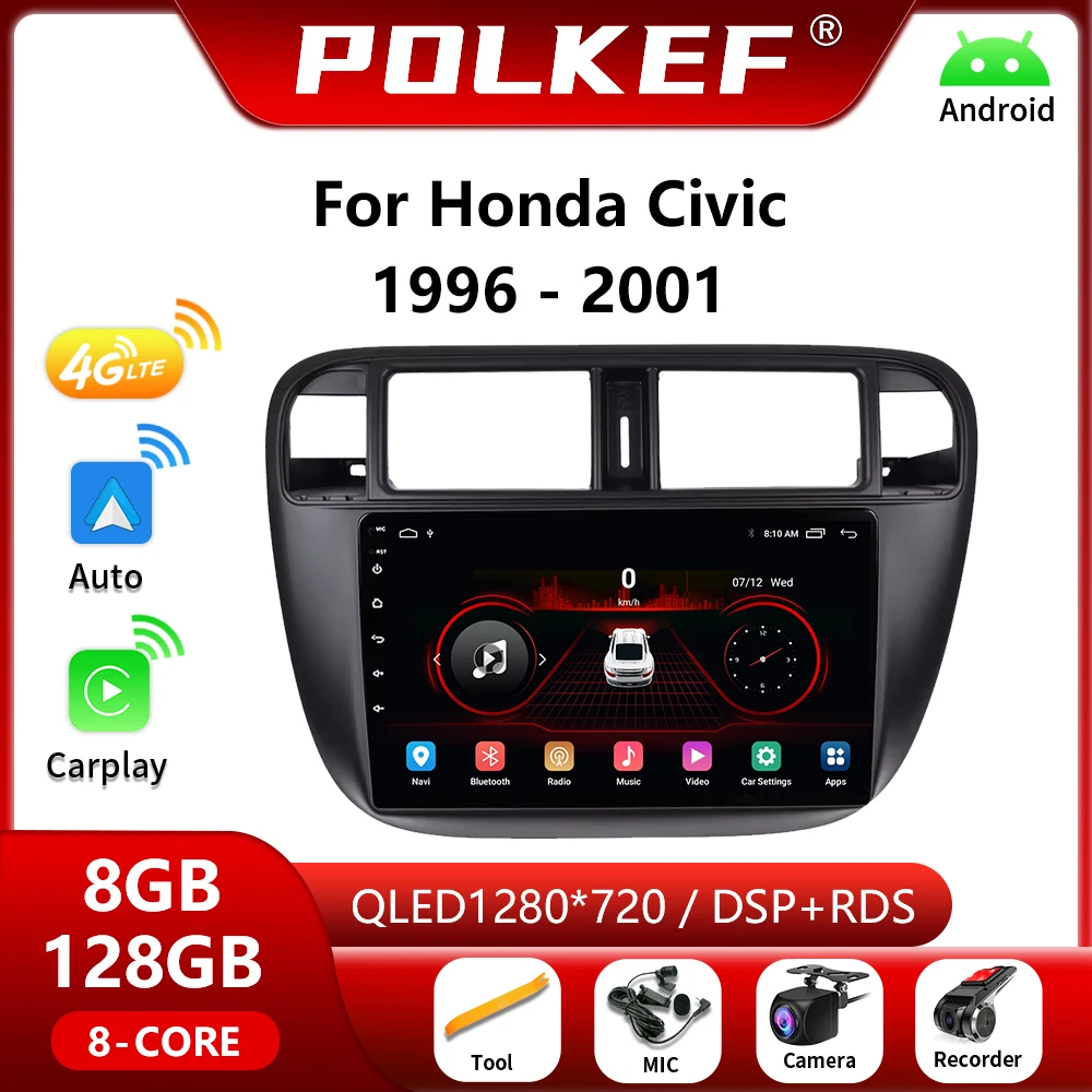 

Android 13 2din Autoradio For Honda Civic 1996-2001 Car Multimedia Video Player Navi GPS Stereo Wireless CarPlay Head Unit DSP