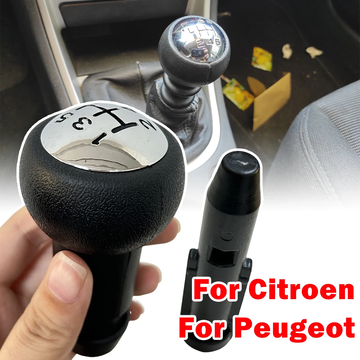 

5 Speed New Quality Car Gear Stick Shift Knob Lever Handle For Peugeot 206 207 307 308 407 For Citroen C4L C2 C3 C5 Accessories