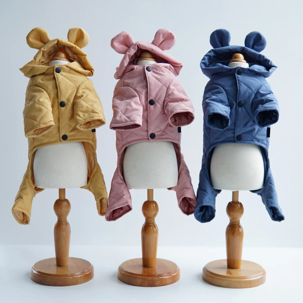 Winter Pet Hoodies Cute Cotton Coat Dog Clothes Super Warm Jumpsuit For Puppy Small Dogs Chihuahua Doggie Jacket Jumpsuit