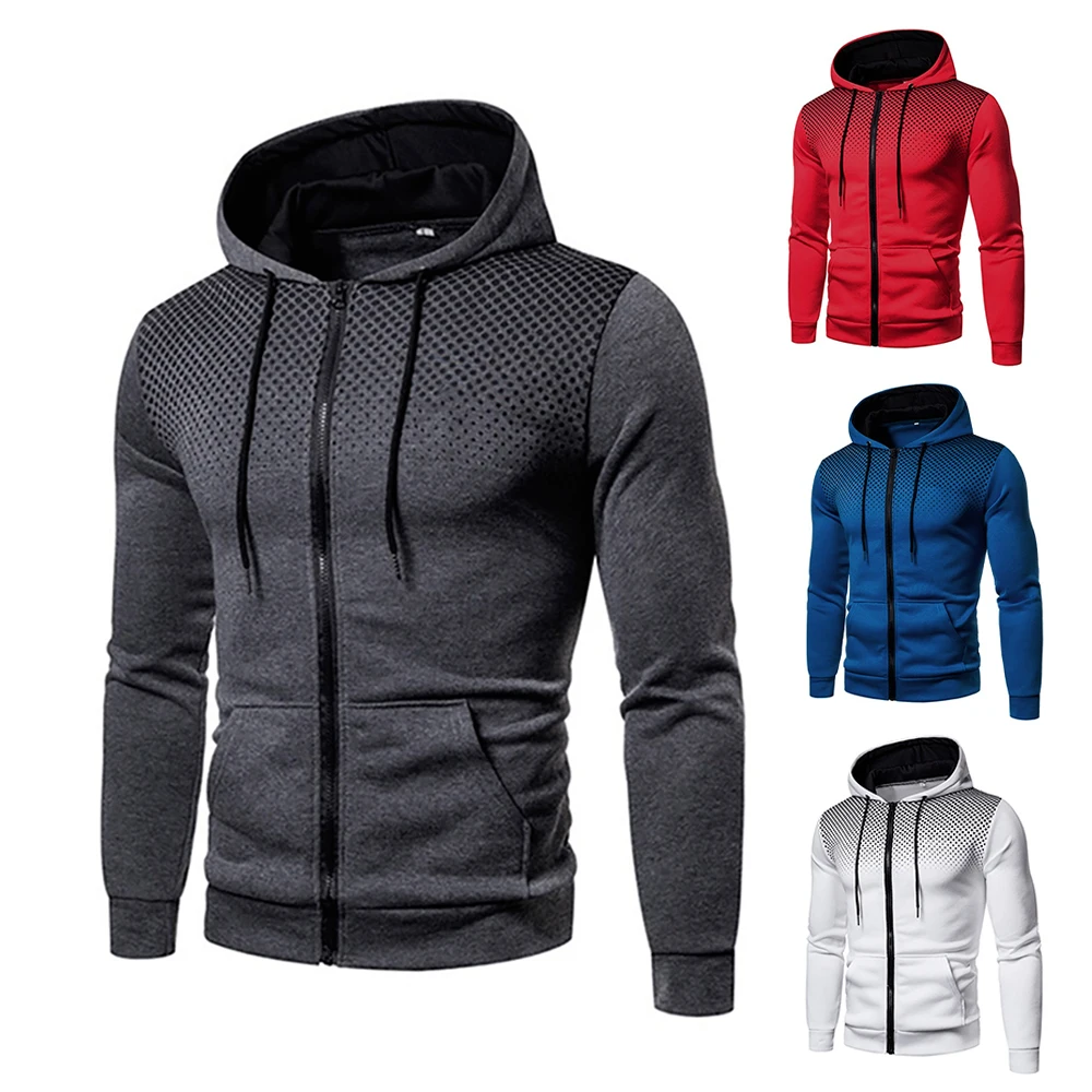 Mens Zipper Hoodie High Quality Male Dialy Casual Sports Hooded Jackets Four Seasons Cool Motorcycle Coat