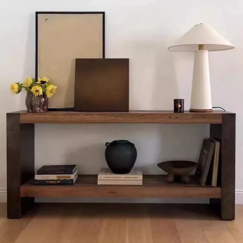 

Medieval Entrance Platform Entrance Table Wabi Sansi Wind Retro Solid Wood Bar Case Aisle Corridor End View Platform Nordic