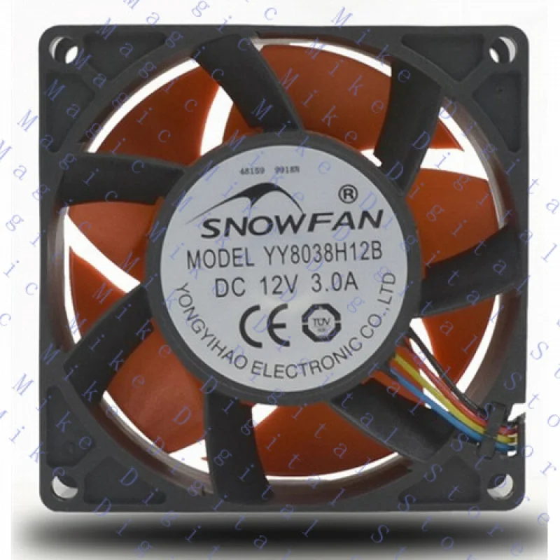 H  YY8038H12B 12V 3.0A 8038 33.6W 13800rpm charging pile violent waterproof fan