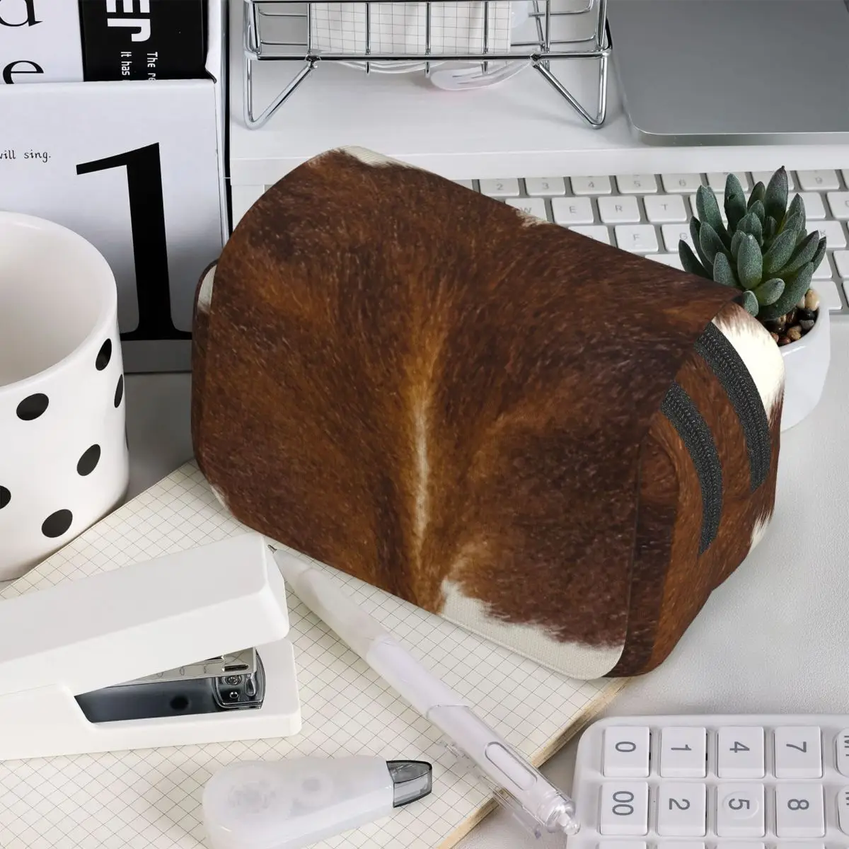 

Пенал с принтом под коровью кожу - гладкий пенал с принтом для школьников, коробка для ручек, сумка для карандашей, канцелярские принадлежности, сумка-органайзер для ручек