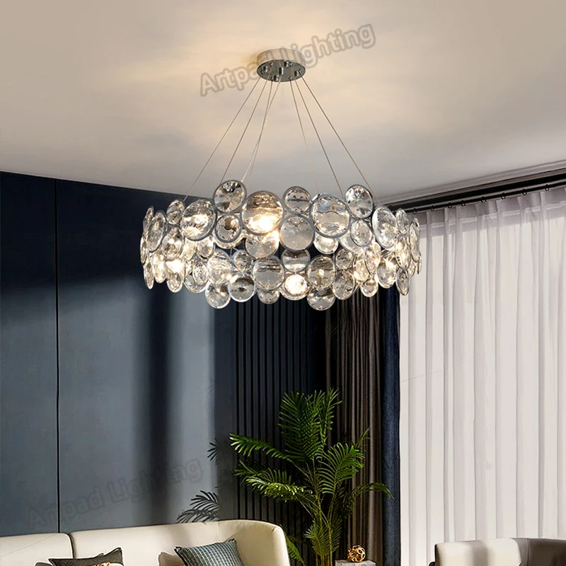 Imagem -03 - Luxo Lustre Led Pingente de Cristal Lâmpadas para Sala Estar Moderna Lâmpada para o Quarto Romântico Decoração da Sala Jantar