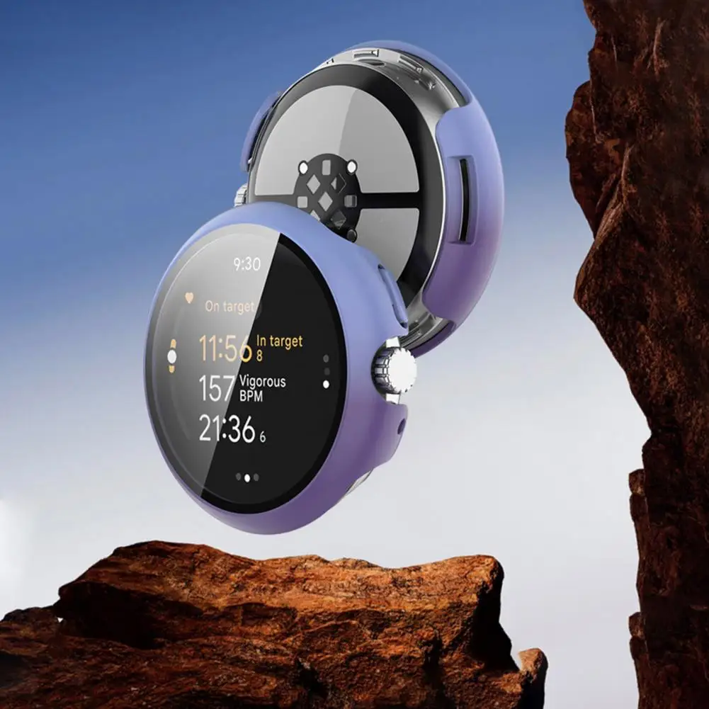 Watch Screen Protector Protective Case Pixel Watch 3 Tempered Glass Case with Shockproof Protection Easy for Coverage