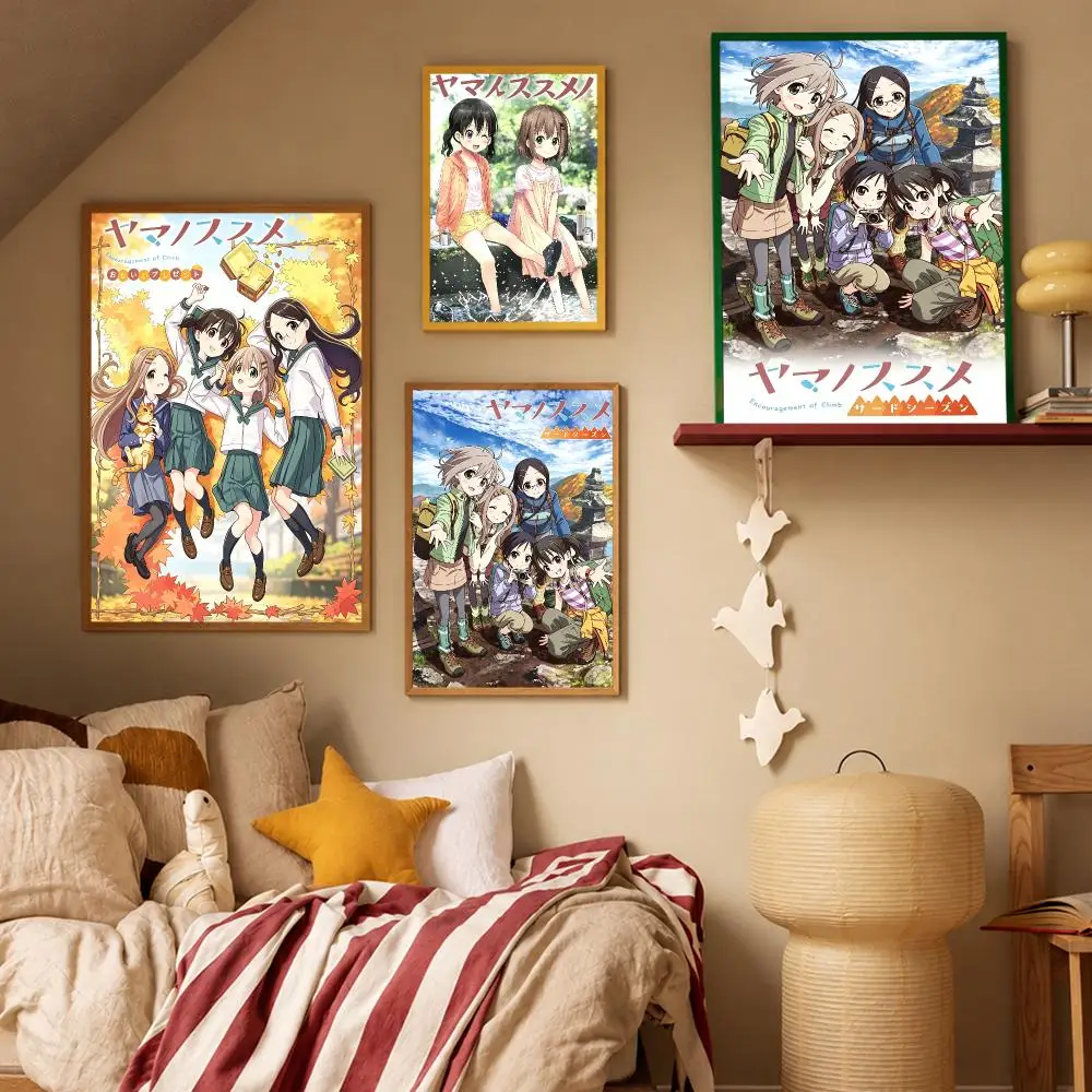 Anime Action Encouragement of Climb Poster HD Waterproof Wall Art Posters Self Adhesive Bedroom Living Room Home Decor Gift