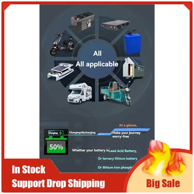 

Wifi Coulomb Meter RV Battery Monitor Battery Capacity Indicator Tester Power Volt-Ammeter For All Batteries A