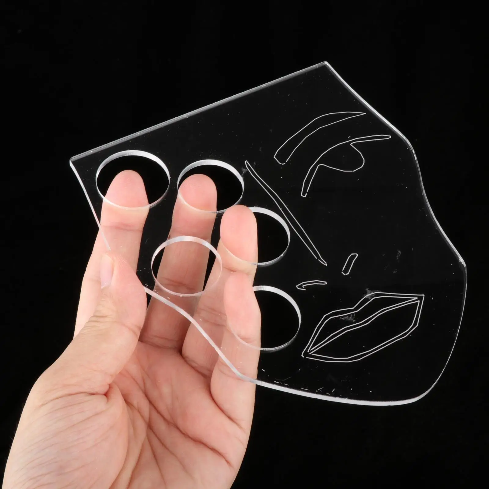 Miscelatore per tavolozza per trucco trasparente acrilico Supporto per vassoio per ombretto vuoto compatto per strumenti di bellezza per ragazze e nail art