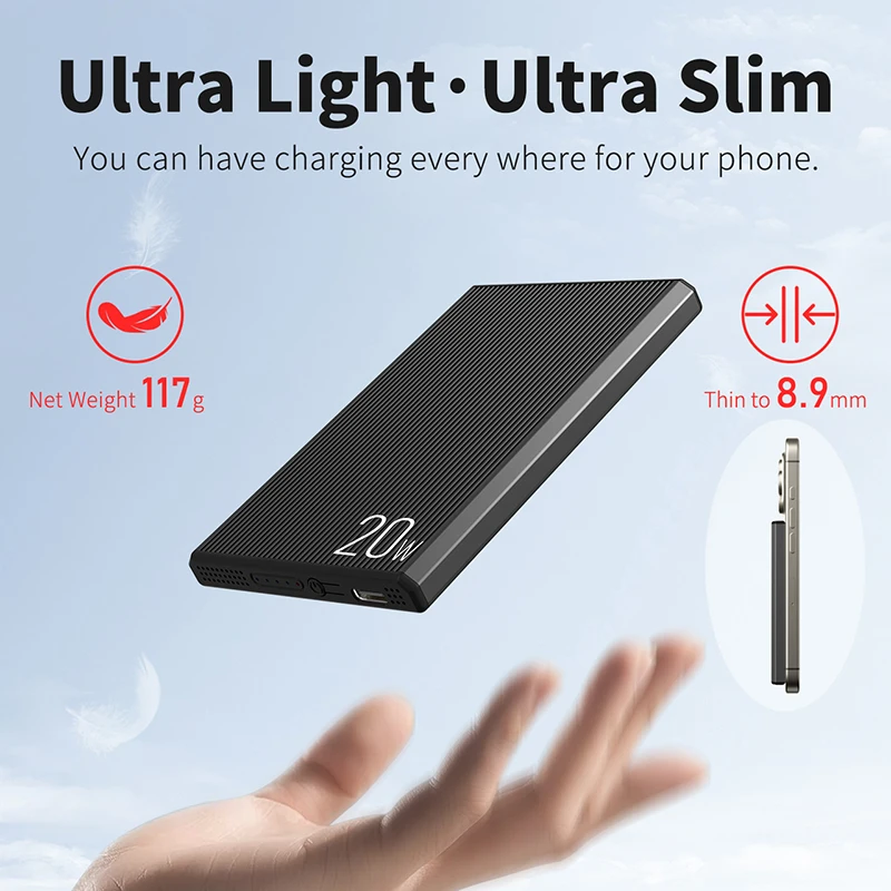 Magsafe Power Bank 5000 mAh Portable External Battery Fast Charging PowerBank For iPhone 16 15 xiaomi Samsung Spare battery