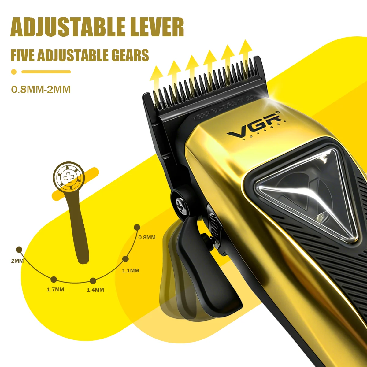 VGR Hair Trimmers Professional Hair Trimmers Vector Motor Haircut Machine 9000RPM Hair Clippers Adjustable Trimmer for Men V-015 image 5