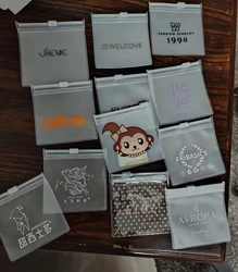 500pcs Custom Logo Free Jewelry Frosted Zipper Bag Ring Earring Bracelet Packaging EVA Plastic Storage Pouch