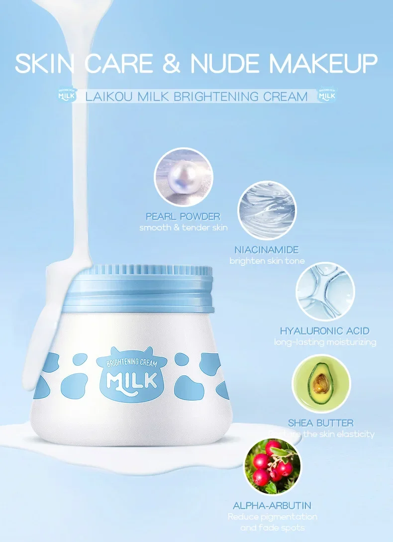 LAIKOU Milk Suyan Carem Whitening Anti Wrinkle Moisturizing Nourish Creams Beauty Aintenance Face Skin Care Korean Cosmetics