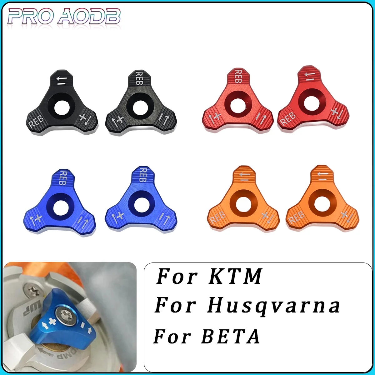 

Front Shock Absorber Knob Adjuster For KTM Husaberg Husqvarna DUKE SX SXF EXC XCW 125-530 690 SUPERMOTO ENDURO SMC WP 48MM Forks