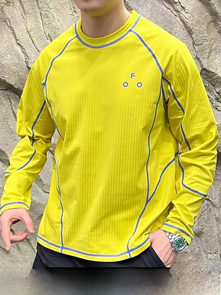 

Outdoor Men's Base irt Stand Fit Fce Lined 3D Patterning Towel Bot Autumn Winter Long Sve round Ne Tee