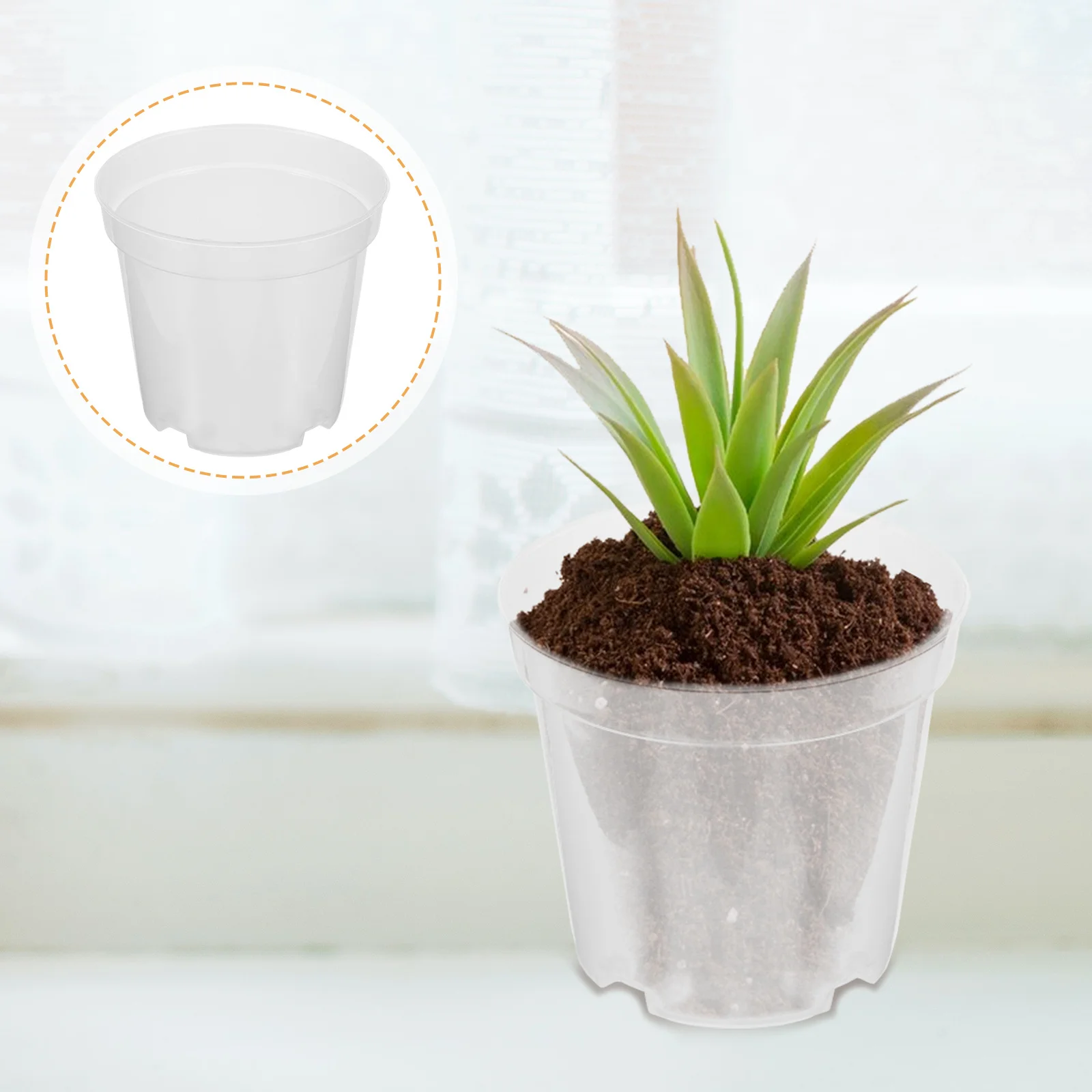 

30Pcs Clear Plastic Nursery Pot Transparent Planter for Succulent Cactus Seedling Planting Stackable Plastic Plant Pots Garden