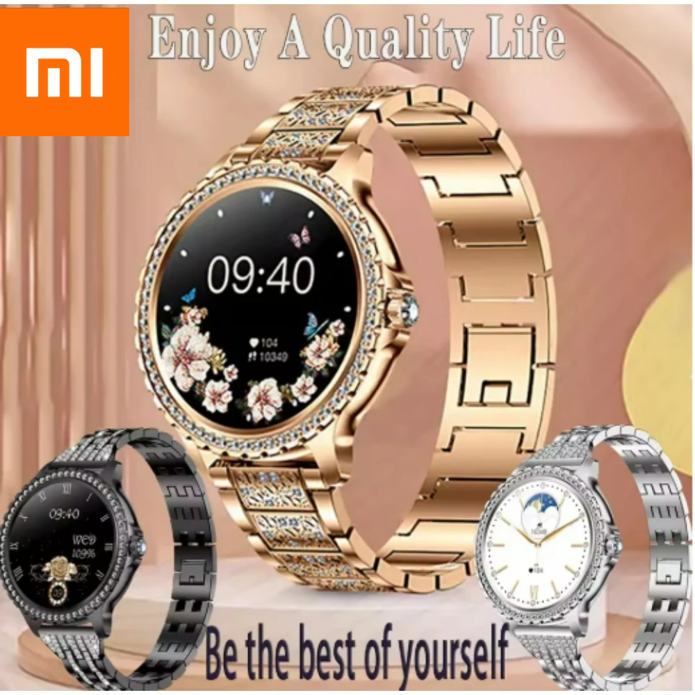 

Xiaomi модные женские умные часы 360*360 HD экран спортивный браслет индивидуальный циферблат пульсометр голосовой вызов умные часы для Android