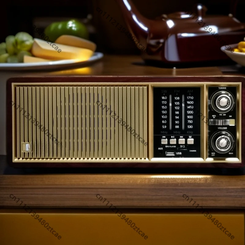 Retro Desktop Radio FM AM SW Bluetooth Speaker Card Audio Player