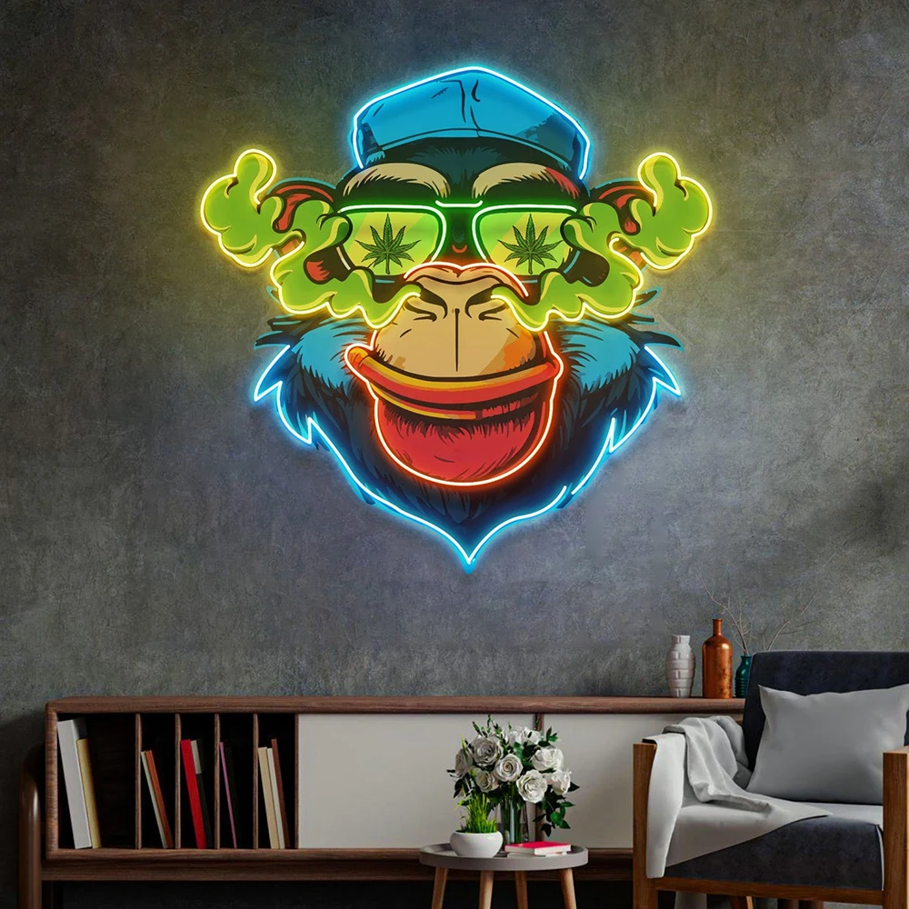 Flamboyant Monkey Neon Light Sign for Business Shop Window Hanging Neon Light Custom Bar Pub Decoration Sign Personalized Gifts