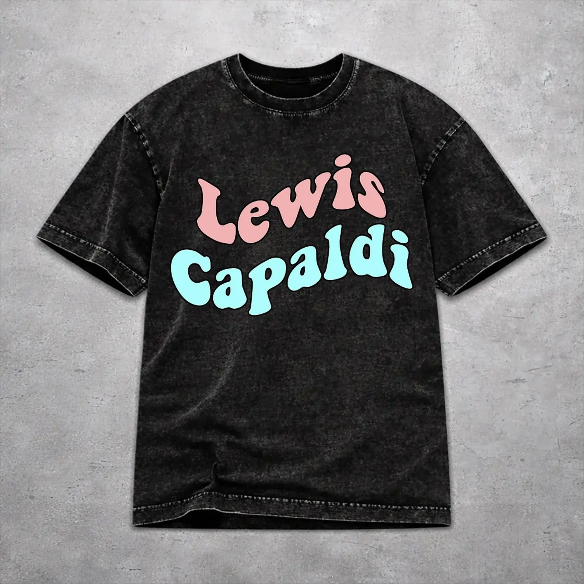 Lewis Capaldi Tour 2026 Washed T Shirt Fashion Streetwear for Men Women  Oversize T-Shirts Tee Cotton