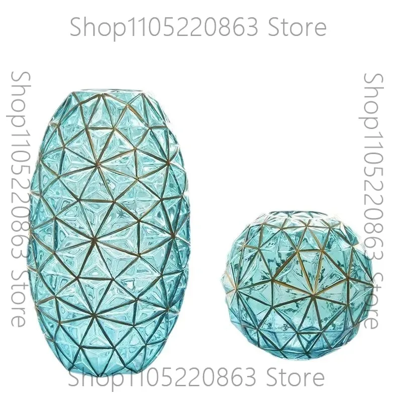 Light Luxury Nordic Glass Vase Living Room Decoration Flowers Arrangement Creative Flower Vase Home Decoration Accessories