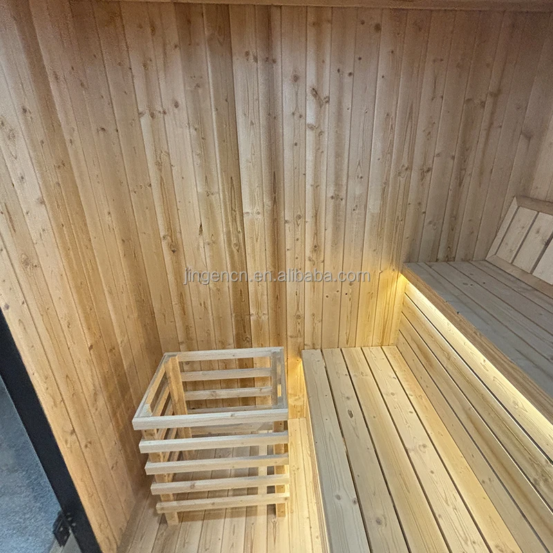 Modern Traditional Electric 6-7 Person Outdoor Large Sauna Cabin Hot Tub with Computer Control Panel Wet Steam 220V Villa