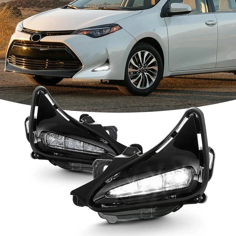 

LED Fog Lamp For Toyota Corolla LE/XLE 2017 2018 2019 DRL Daytime Running Lights Bumper Driving Ry Wires Switch Car Accessories