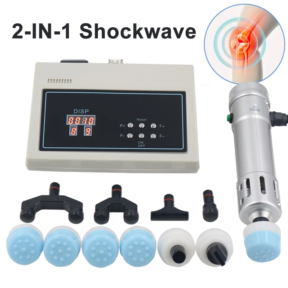 

Shockwave Therapy Machine 11 Heads ED Treatment Relieve Pain Muscle Relaxation 2 in 1 Shock Wave Instrument Chiropractic Device