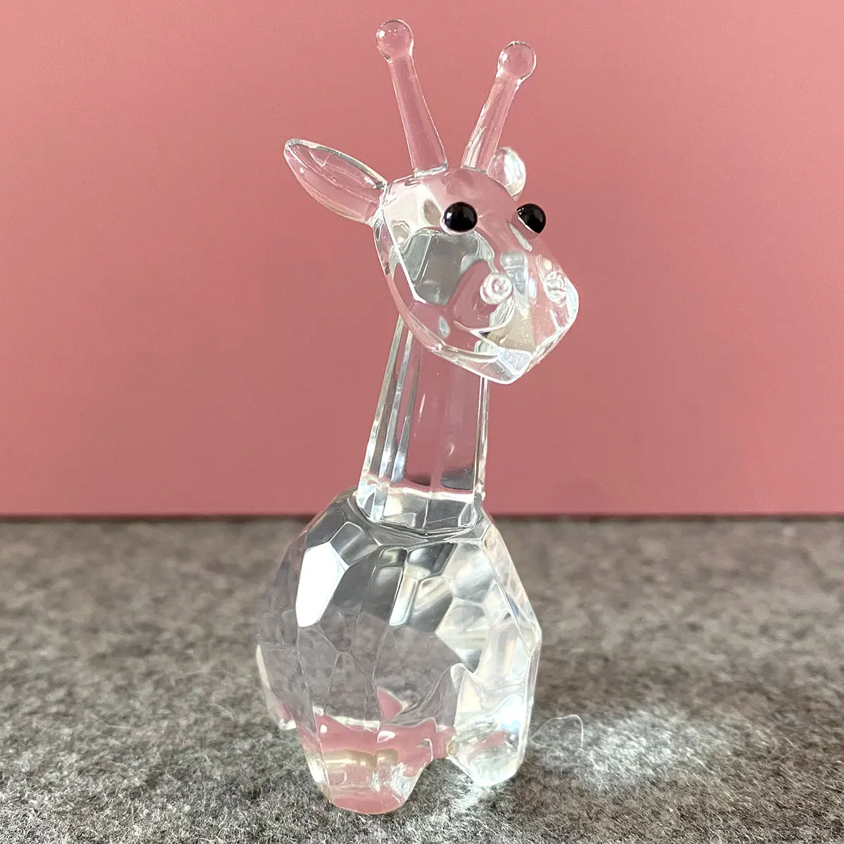 Crystal Deer Figurine Clear Glass Giraffe Art Wild Animals Paperweight Collectible Christmas Gift Home Table Decor