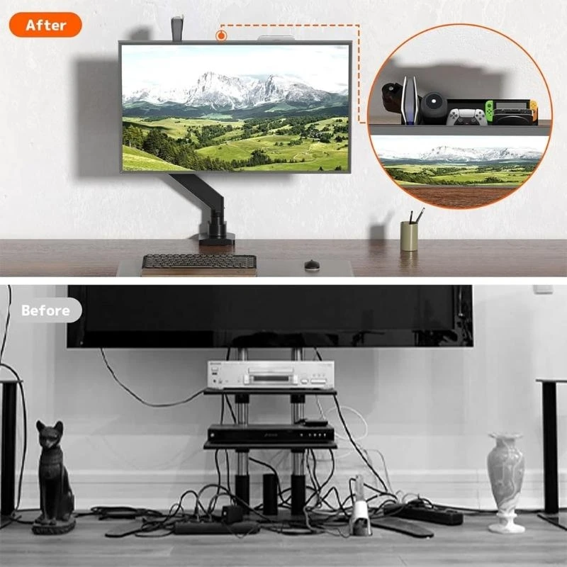 T5EA -Bildschirmspeicherregal -Bildschirm Top für Router und mehr Platz sparen Metalllager für Büro und Spiele